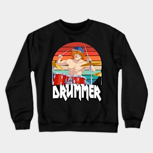 Rock N Roll Drummer Drumming Drums Musician Crewneck Sweatshirt